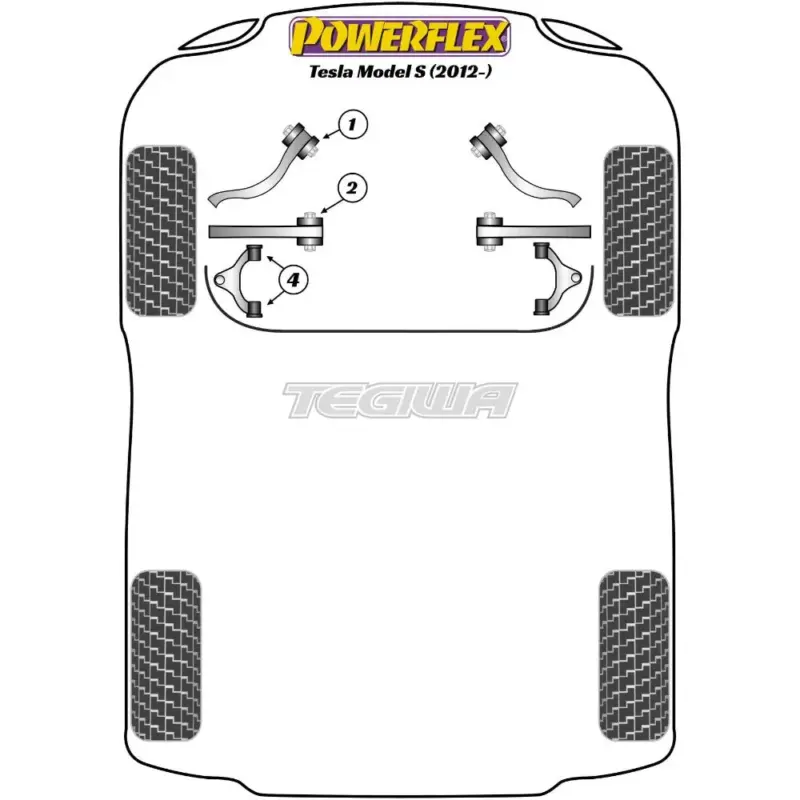 Powerflex Road Series Front Lower Aft Link Inc Bush Kit Tesla Model S 12+ - Image 2