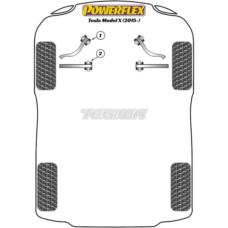 Powerflex Road Series Front Lower Aft Link Inc Bush Kit Tesla Model X 15+